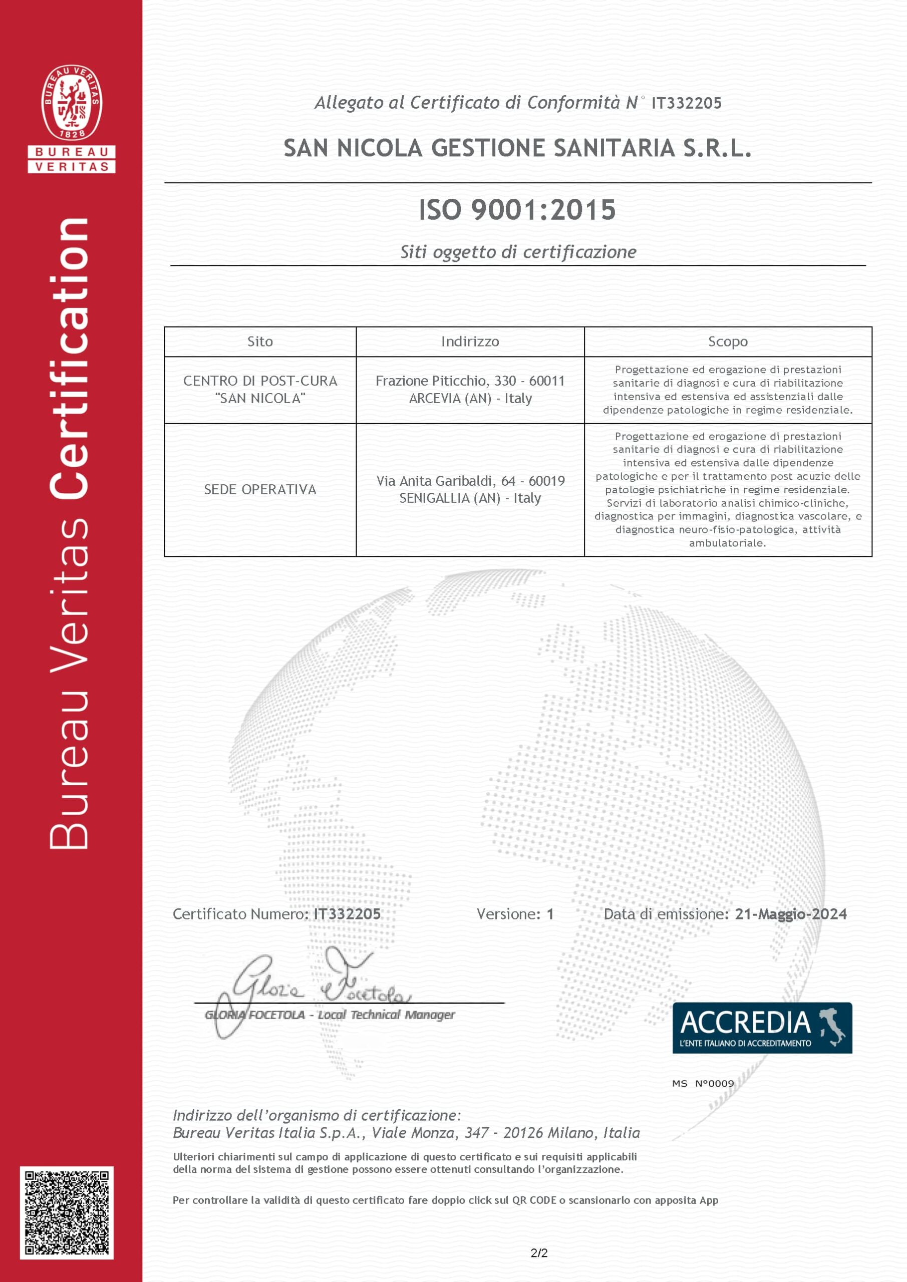 2024 certificate it332205 bureau veritas san nicola gestione sanitaria srl iso 9001 pagina 2 scaled 1